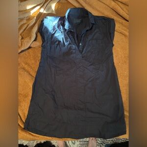 J. Crew Black Sleeveless Shirt Dress